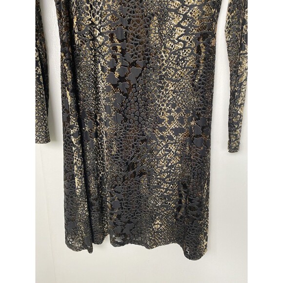 Karen Kane Leopard Print Mini Dress A Line Velvet Burnout Long Sleeve Size S - Picture 8 of 15